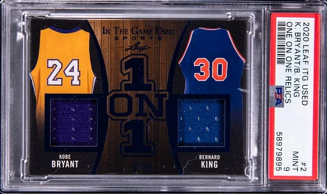 2020 Leaf Kobe Bryant/Bernard King In The Game Used One on One Relics #2 card image