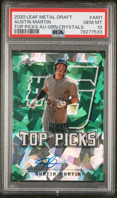 2020 Leaf Metal Austin Martin Draft Top Picks Autograph Green Crystals #Am1 card image