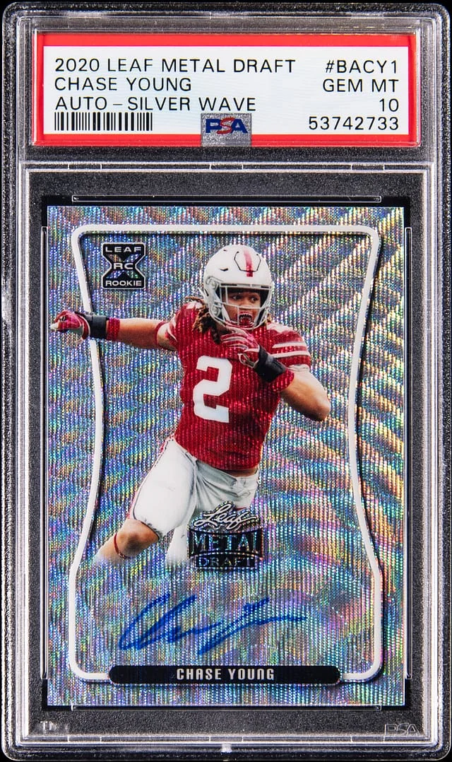 2020 Leaf Metal Chase Young Draft Autograph-Silver Wave #BA-CY1 card image