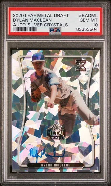 2020 Leaf Metal Dylan Maclean Draft Autograph Silver Crystals #BADML card image