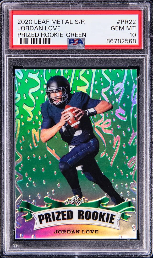 2020 Leaf Metal Jordan Love S/R Prized Green #PR22 card image