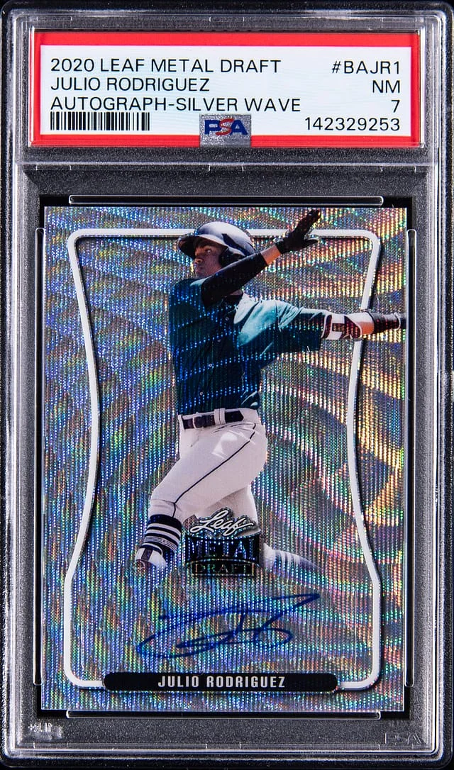 2020 Leaf Metal Julio Rodriguez Draft Autographs Silver Wave #BA-JR1 card image