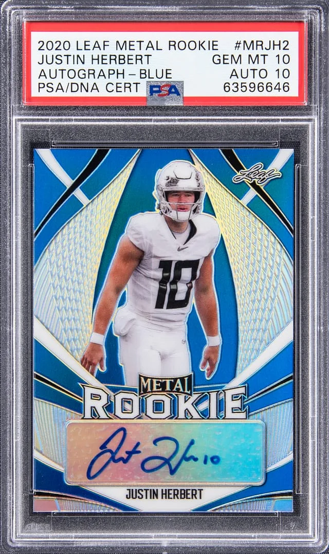 2020 Leaf Metal Justin Herbert Blue #MRJH2 card image