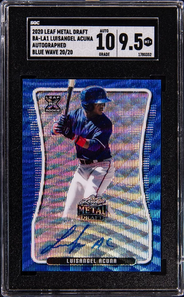 2020 Leaf Metal Luisangel Acuna Draft Autographed Blue Wave #BA-LA1 card image