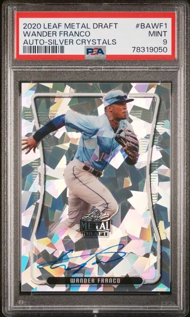 2020 Leaf Metal Wander Franco Draft Autograph Silver Crystals #Bawf1 card image