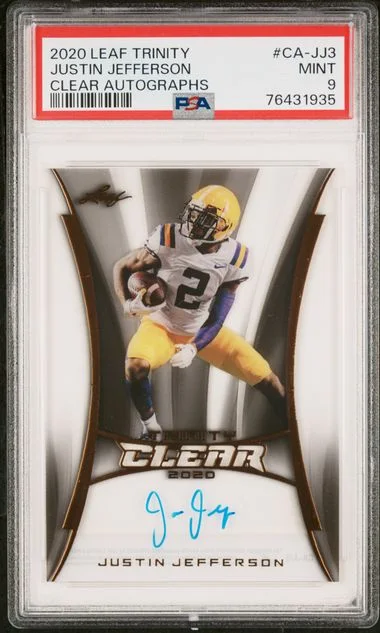 2020 Leaf Trinity Justin Jefferson Clear Autographs #Ca-Jj3 card image