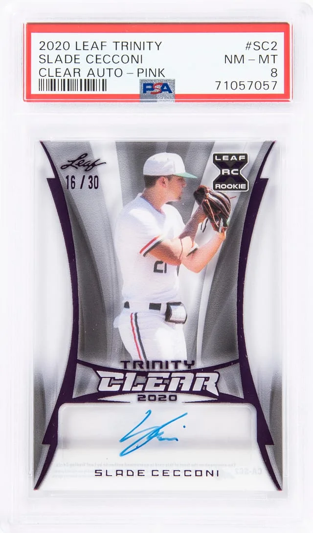 2020 Leaf Trinity Slade Ceconi Clear Autograph Pink #SC2 card image