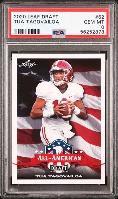 2020 Leaf Tua Tagovailoa Draft #62 card image
