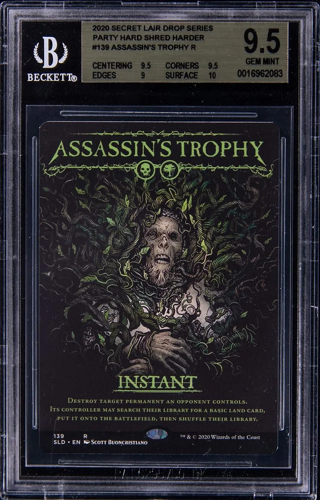 2020 Magic The Gathering Secret Lair Drop Series Party Hard Shred Harder Assassin's Trophy R #139 card image