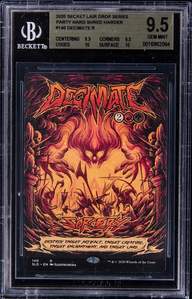 2020 Magic The Gathering Secret Lair Drop Series Party Hard Shred Harder Decimate R #140 card image