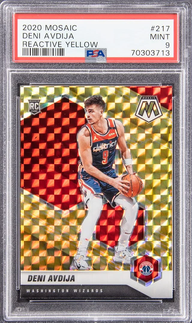 2020 Mosaic Deni Avdija Reactive Yellow #217 card image