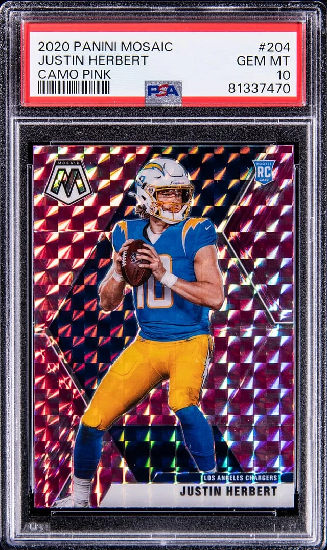 2020 Mosaic Justin Herbert Pink Camo #204 card image
