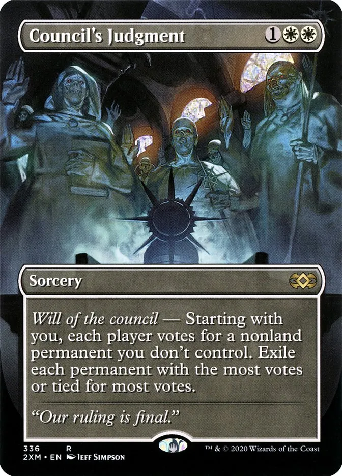 2020 Double Masters Council's Judgment rare #336 rare card image
