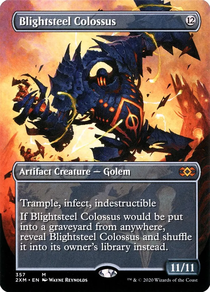 2020 Double Masters Blightsteel Colossus [Extended Art] mythic #357 mythic card image