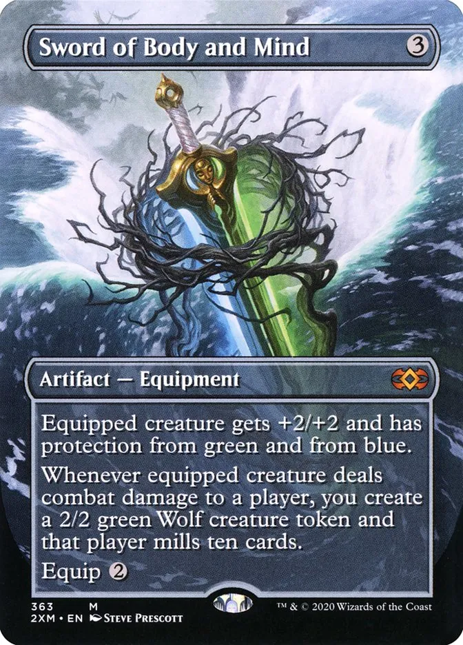 2020 Double Masters Sword of Body and Mind #363 mythic card image