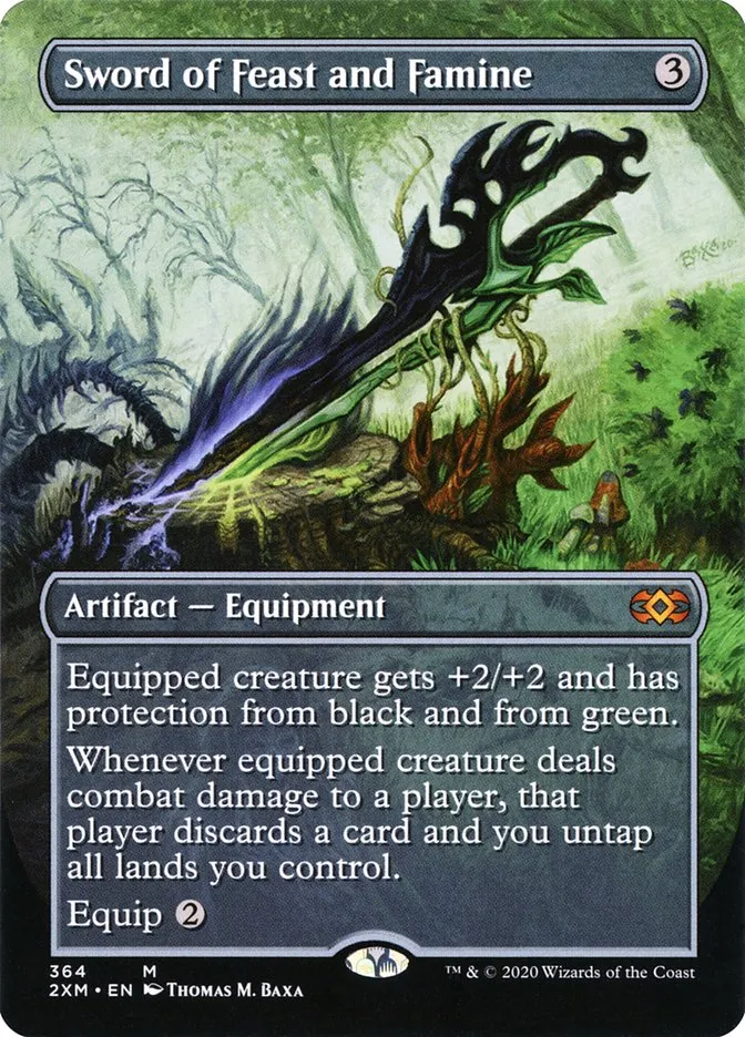 2020 Double Masters Sword of Feast and Famine [Extended Art] mythic #364 mythic card image