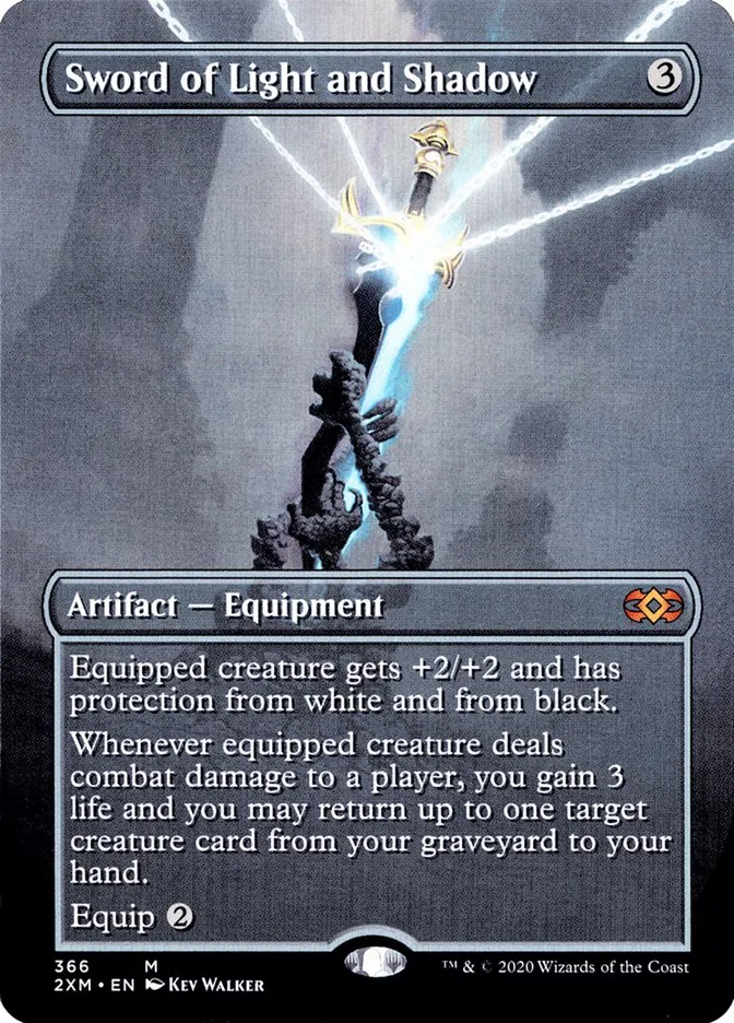 2020 Double Masters Sword of Light and Shadow [Extended Art] mythic #366 mythic card image
