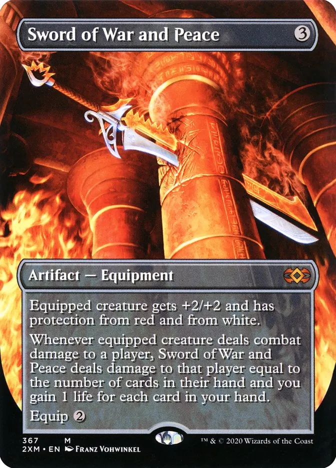 2020 Double Masters Sword of War and Peace [Extended Art] mythic #367 mythic card image