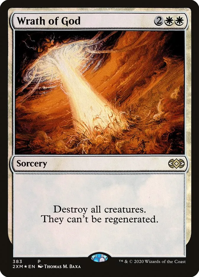 2020 Double Masters Wrath of God [Promo Foil] rare #383 rare card image
