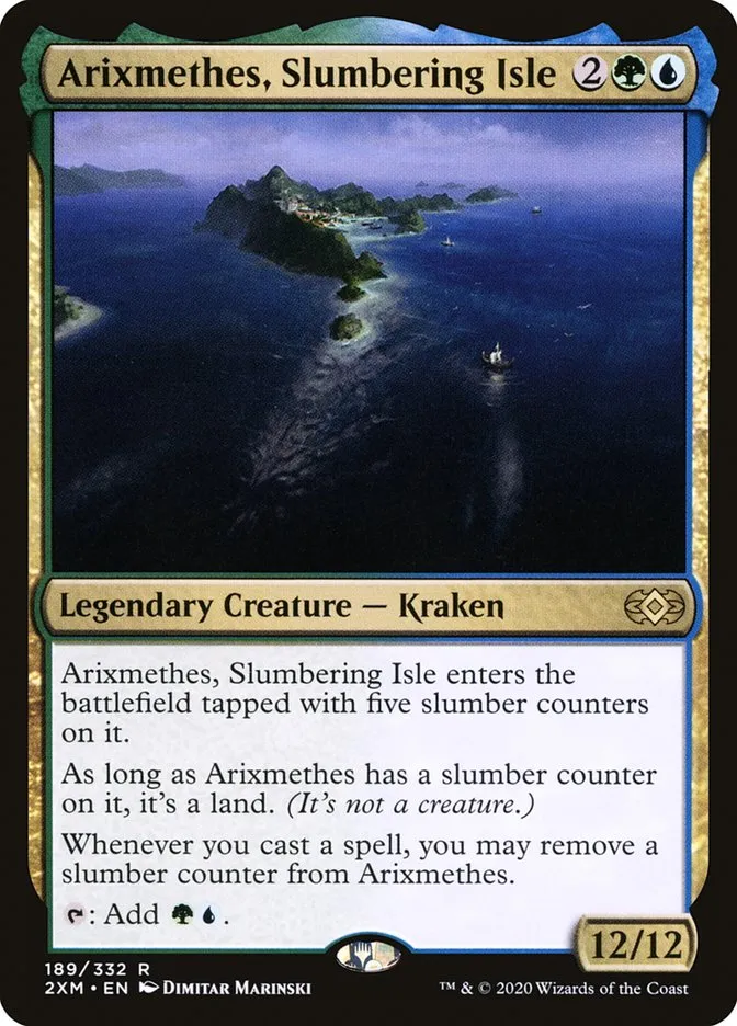 2020 Double Masters Arixmethes, Slumbering Isle #189 rare card image