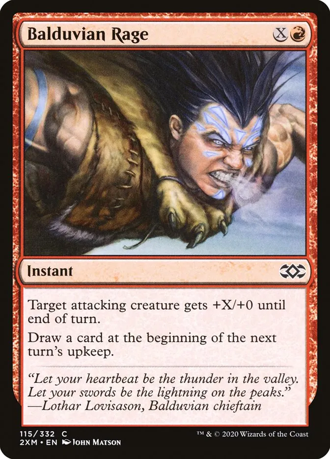 2020 Double Masters Balduvian Rage common #115 common card image
