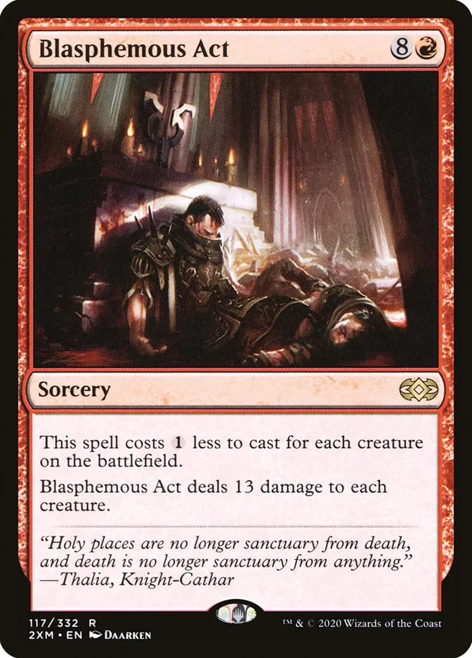 2020 Double Masters Blasphemous Act [Foil] rare #117 rare card image