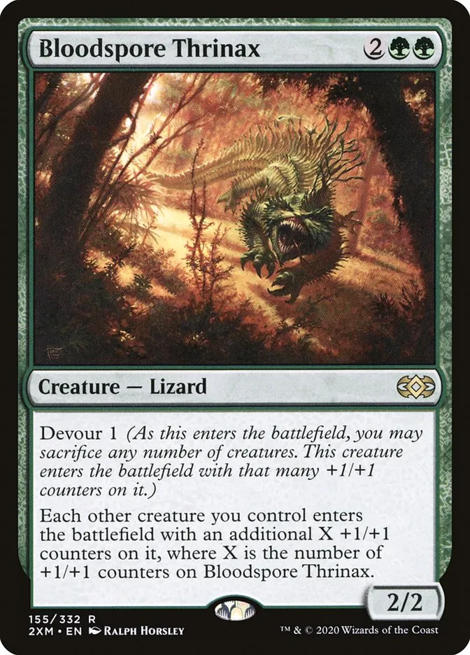 2020 Double Masters Bloodspore Thrinax #155 rare card image