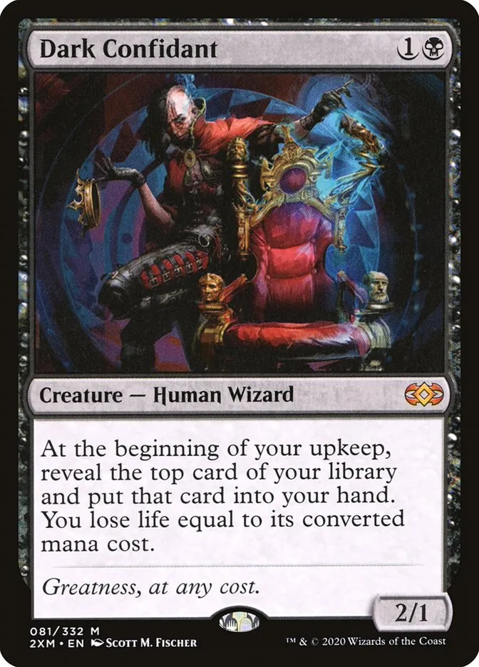 2020 Double Masters Dark Confidant #81 mythic card image