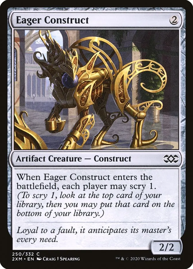 2020 Double Masters Eager Construct common #250 common card image