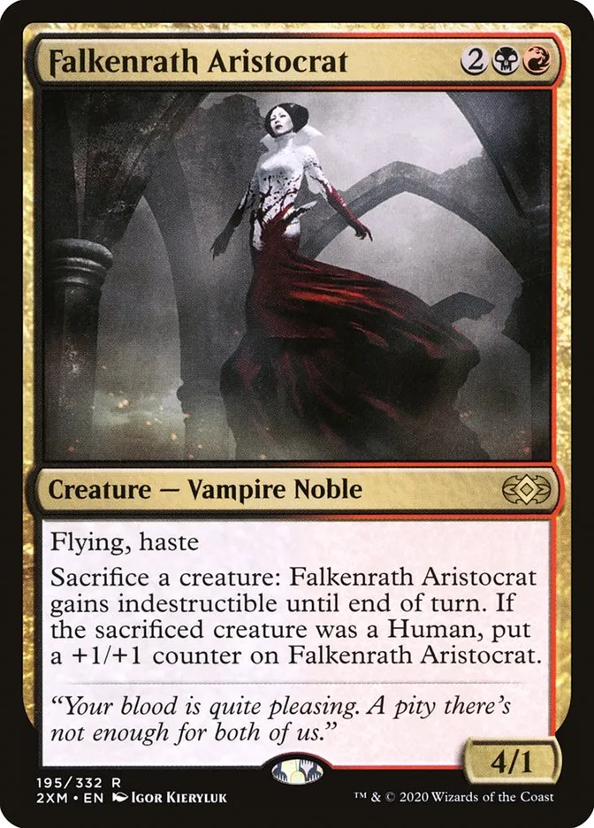 2020 Double Masters Falkenrath Aristocrat #195 rare card image