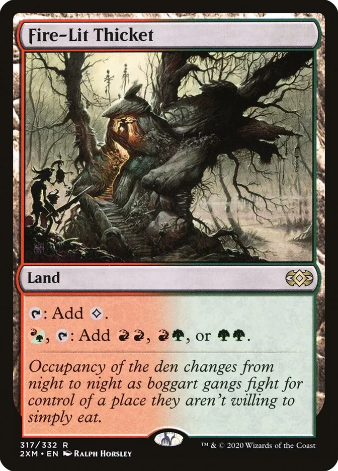 2020 Double Masters Fire-Lit Thicket #317 rare card image