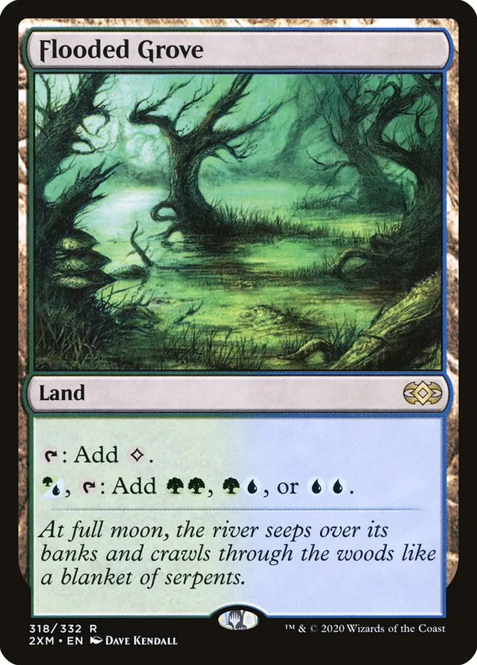 2020 Double Masters Flooded Grove #318 rare card image
