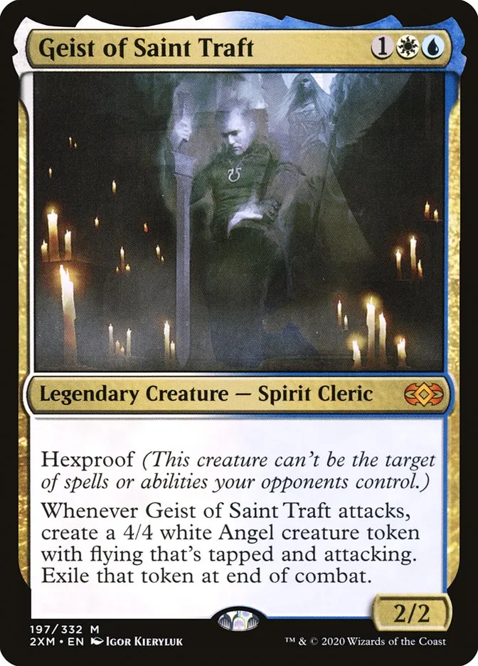 2020 Double Masters Geist of Saint Traft #197 mythic card image