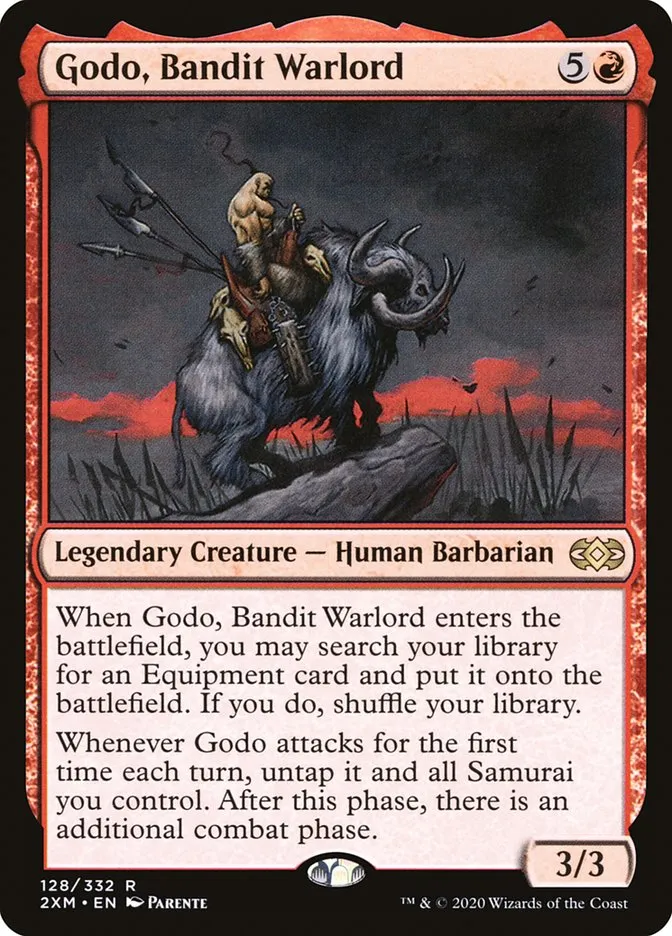 2020 Double Masters Godo, Bandit Warlord #128 rare card image