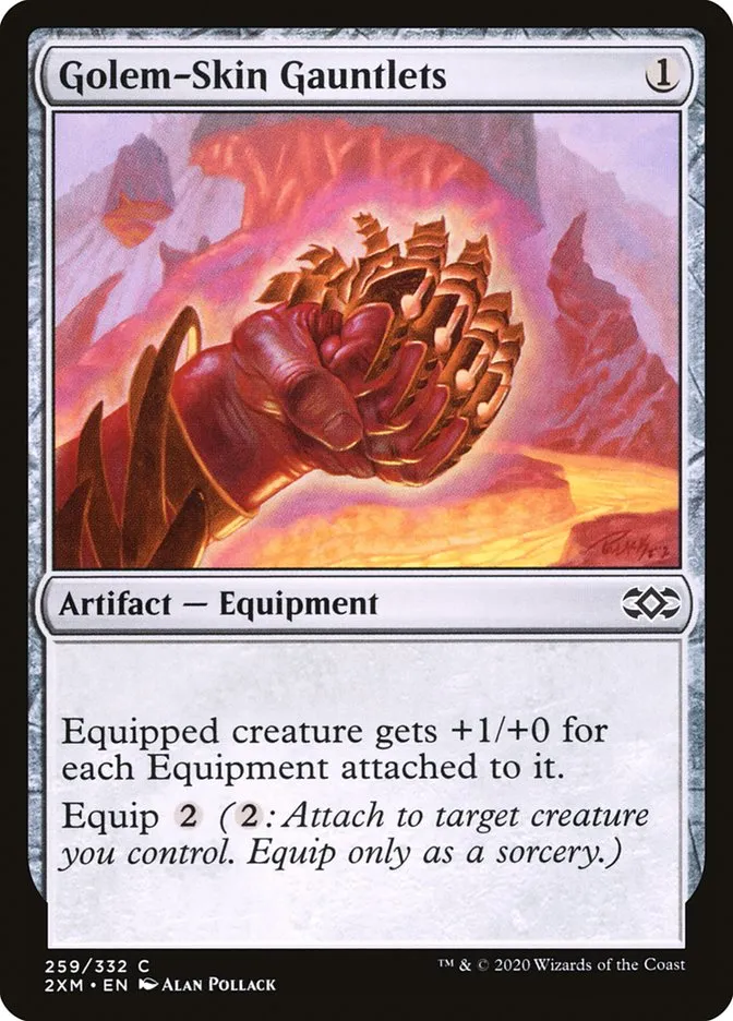 2020 Double Masters Golem-Skin Gauntlets #259 common card image