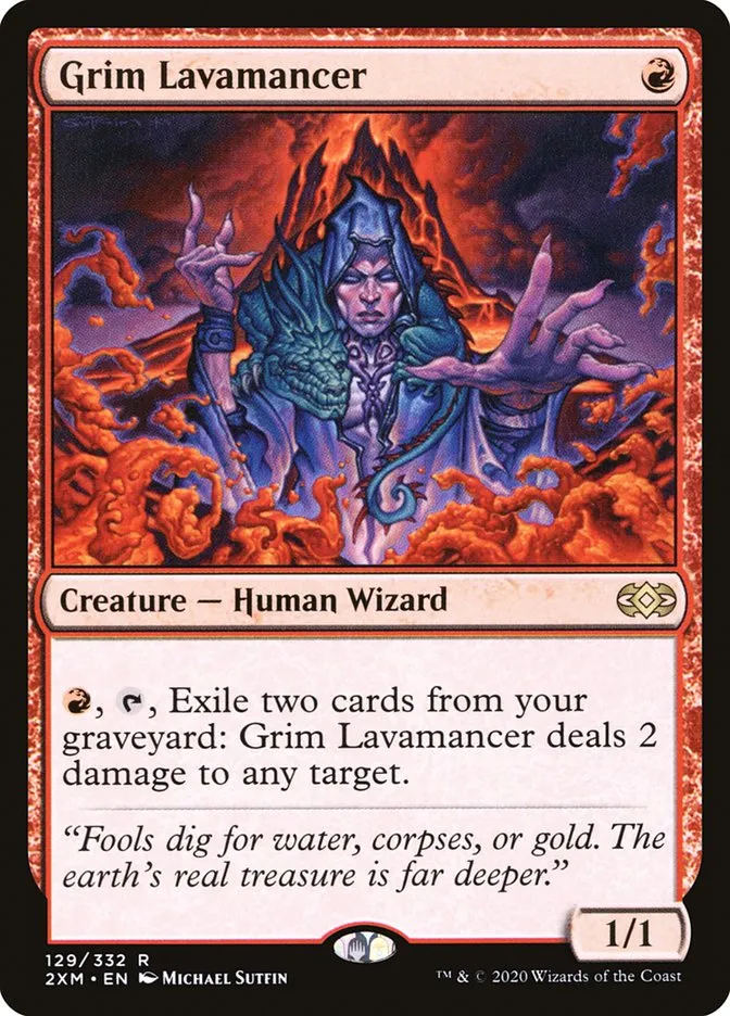2020 Double Masters Grim Lavamancer rare #129 rare card image