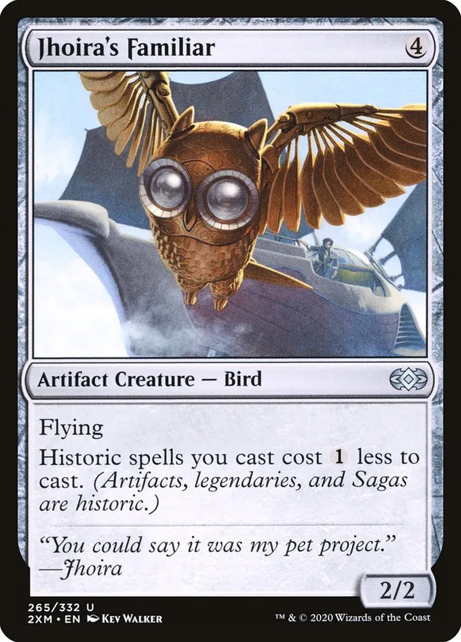 2020 Double Masters Jhoira's Familiar #265 uncommon card image