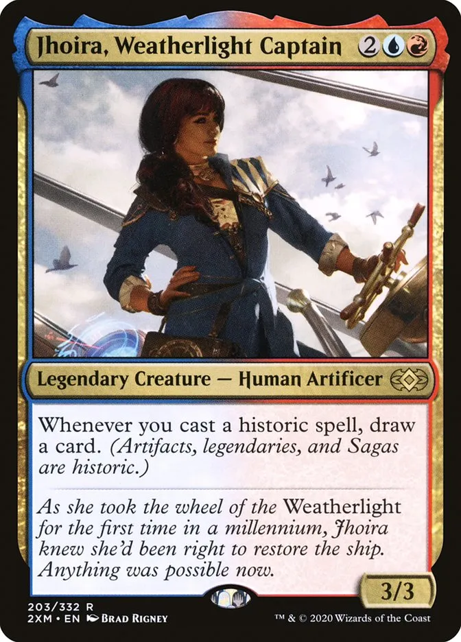 2020 Double Masters Jhoira, Weatherlight Captain #203 rare card image