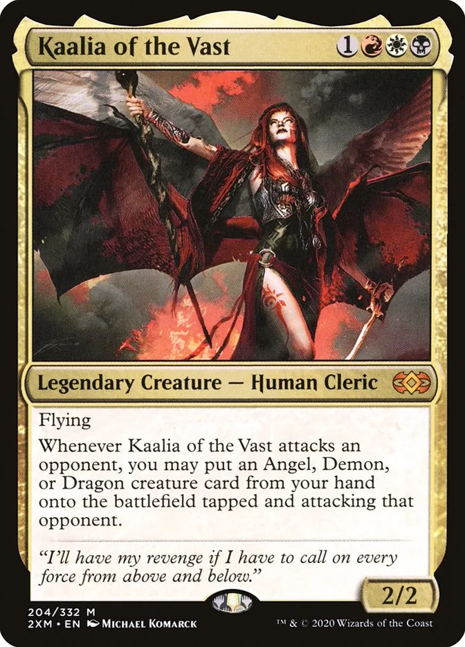 2020 Double Masters Kaalia of the Vast [Foil] mythic #204 mythic card image
