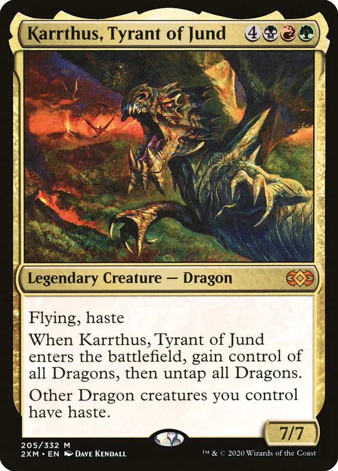 2020 Double Masters Karrthus, Tyrant of Jund [Foil] mythic #205 mythic card image