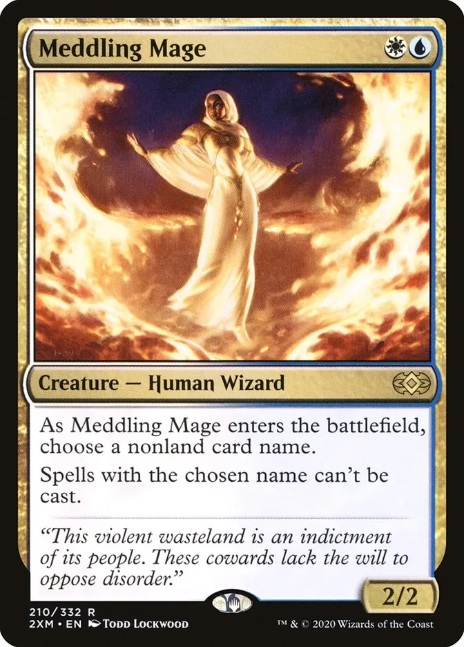 2020 Double Masters Meddling Mage rare #210 rare card image