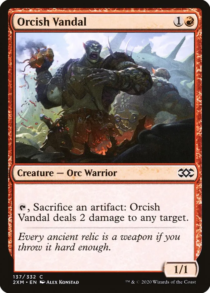 2020 Double Masters Orcish Vandal common #137 common card image