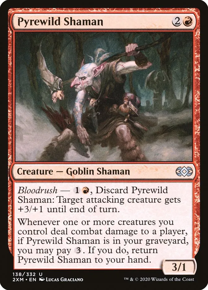 2020 Double Masters Pyrewild Shaman [Foil] uncommon #138 uncommon card image