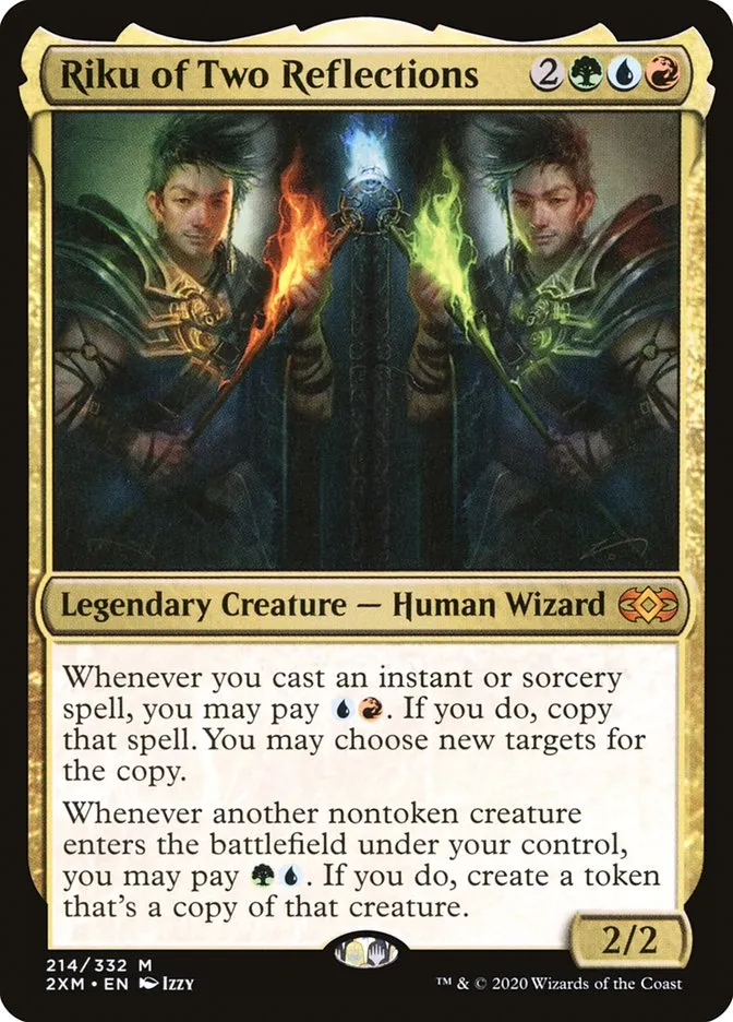 2020 Double Masters Riku of Two Reflections #214 mythic card image