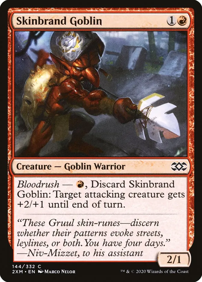 2020 Double Masters Skinbrand Goblin #144 common card image