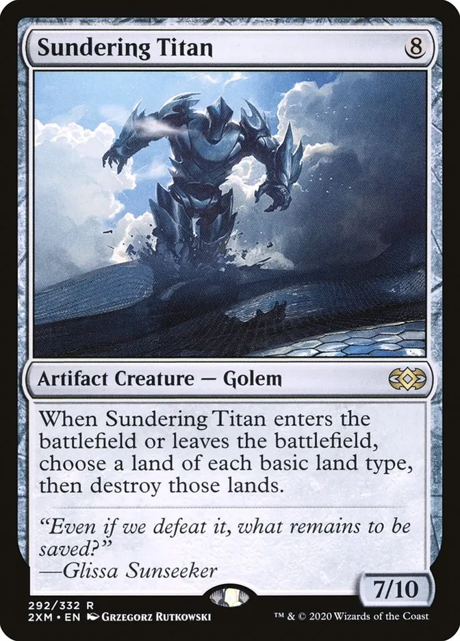 2020 Double Masters Sundering Titan #292 rare card image