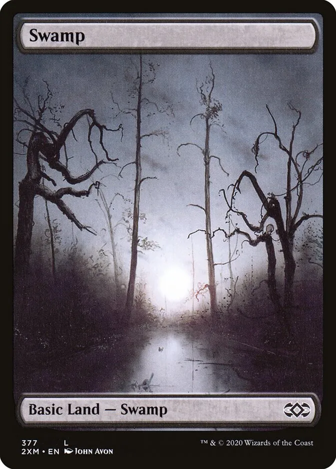 2020 Double Masters Swamp common #377 common card image