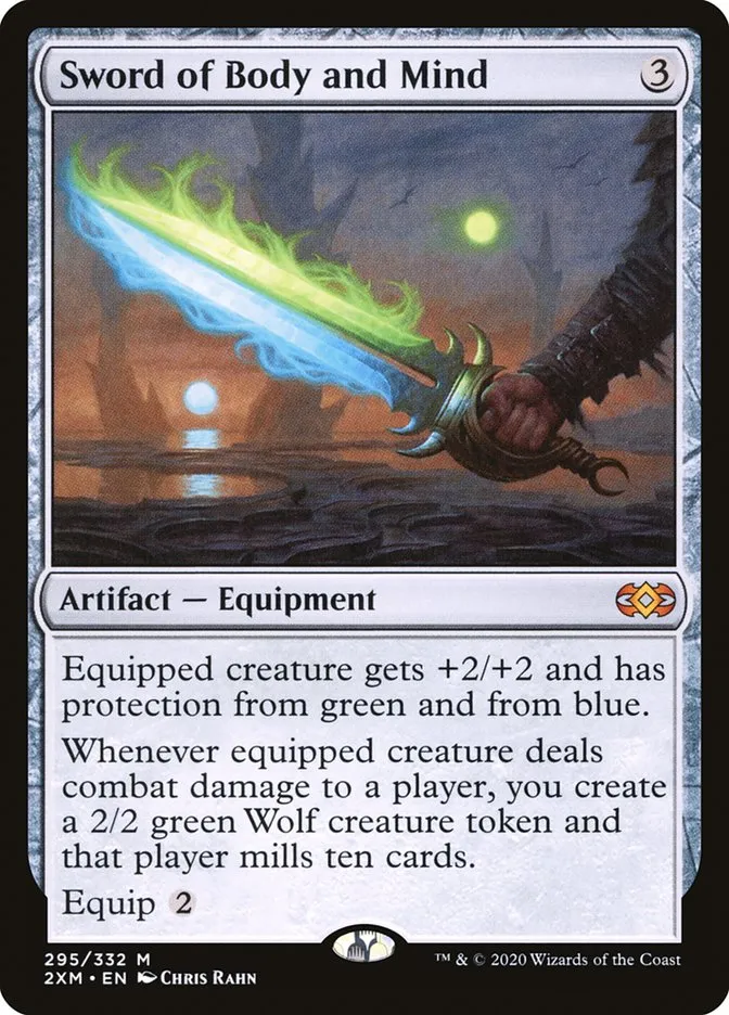 2020 Double Masters Sword of Body and Mind [Foil] mythic #295 mythic card image