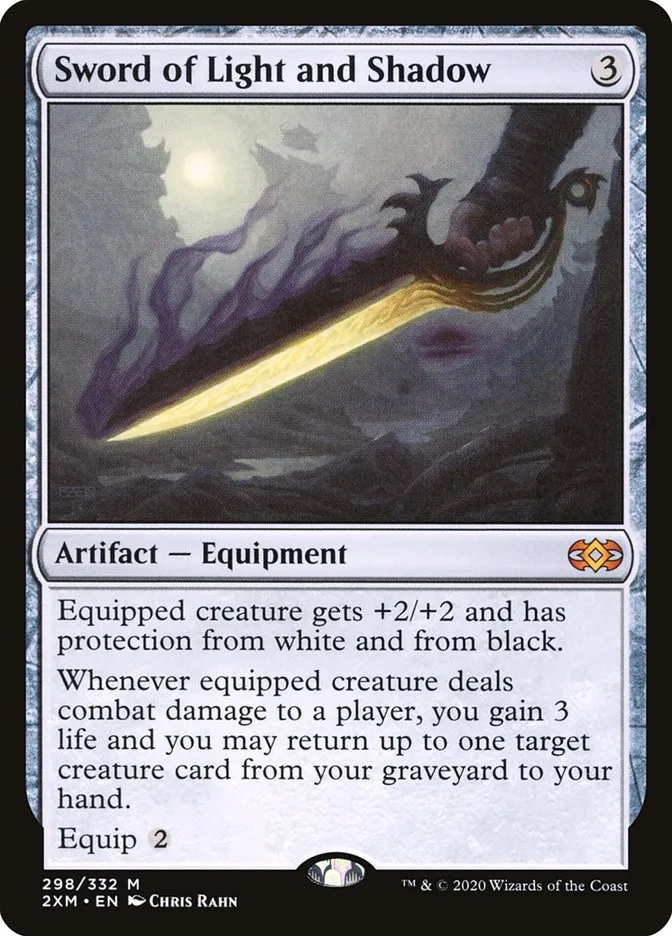 2020 Double Masters Sword of Light and Shadow #298 mythic card image