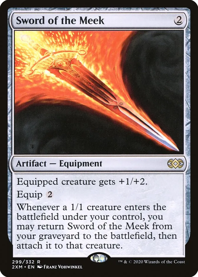 2020 Double Masters Sword of the Meek #299 rare card image